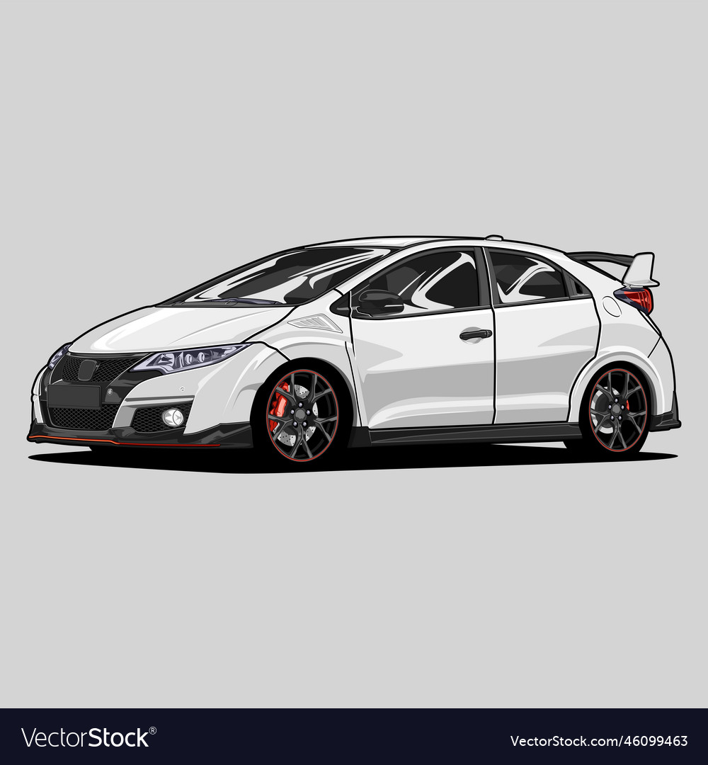 Civic fk2 type r Royalty Free Vector Image - VectorStock