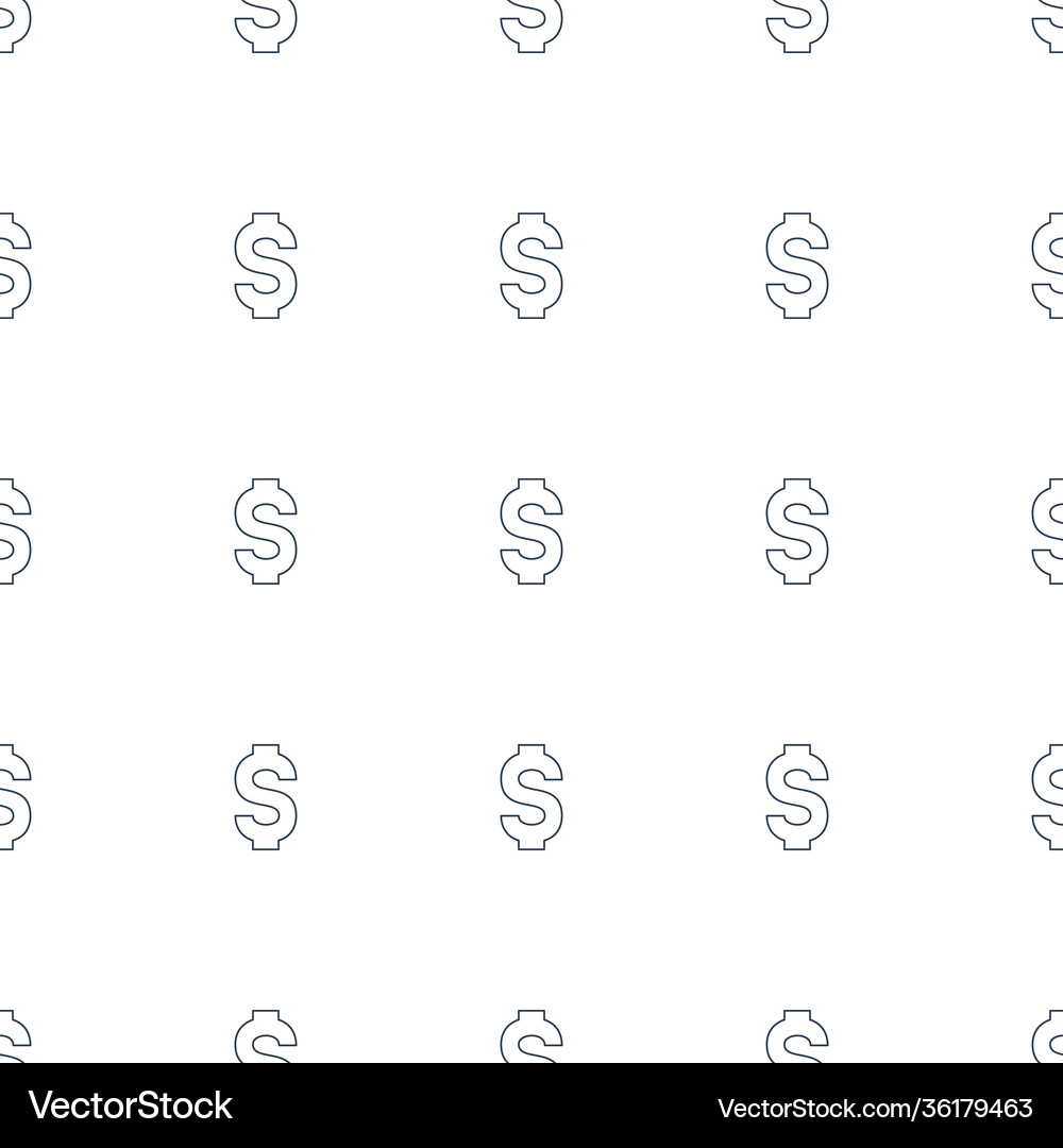 Dollar icon pattern seamless white background Vector Image