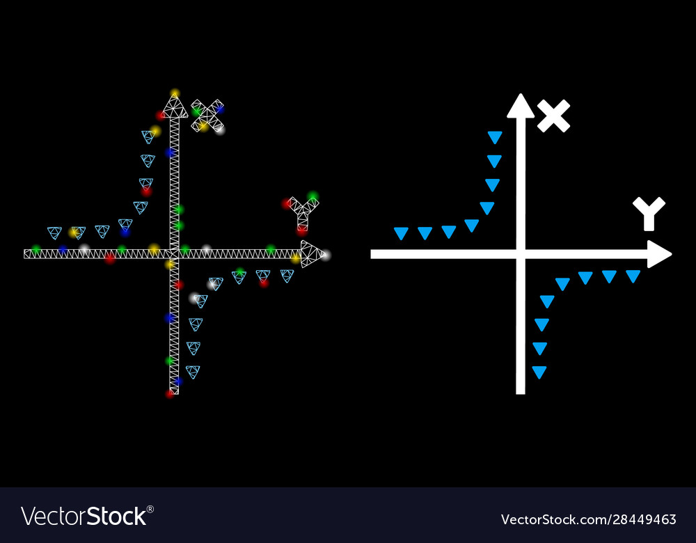 Flare mesh network dotted hyperbola plot icon