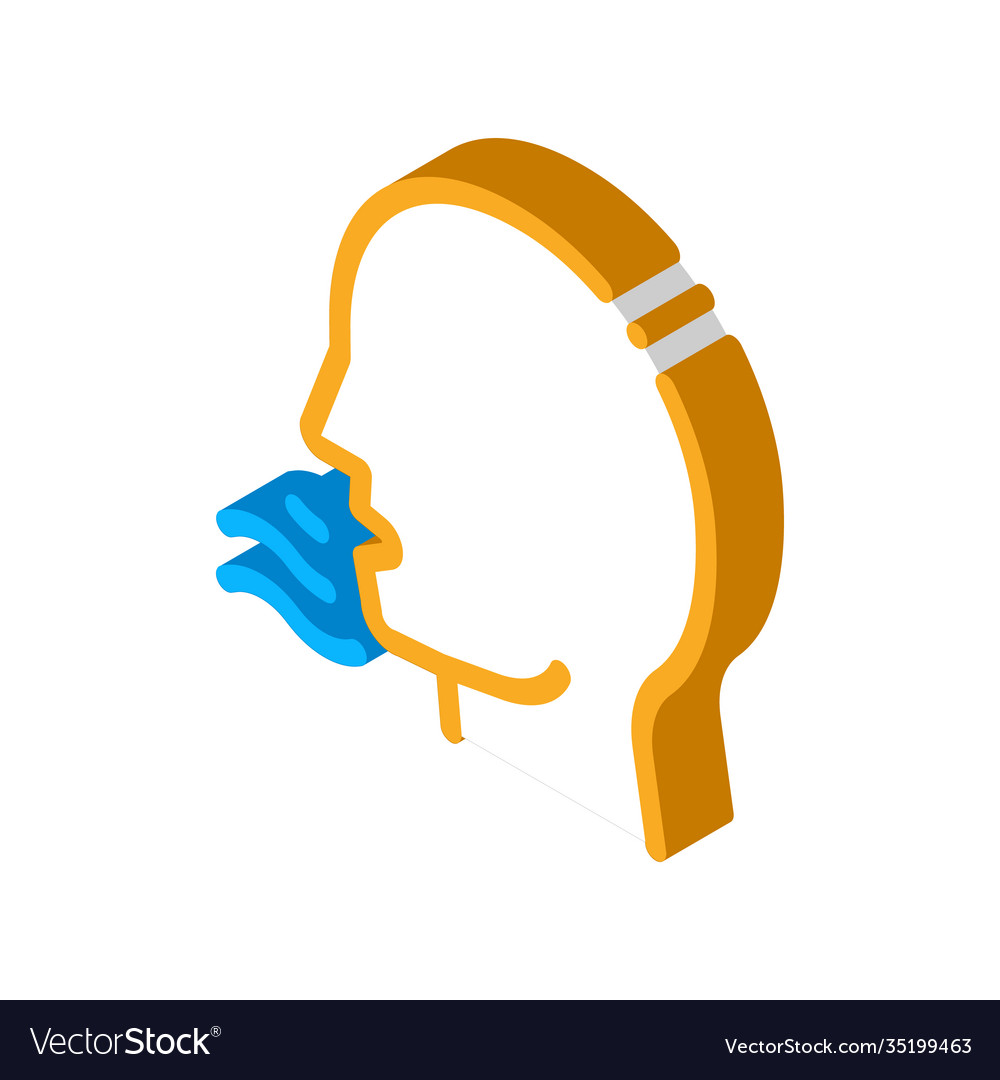 Gasping human isometric icon