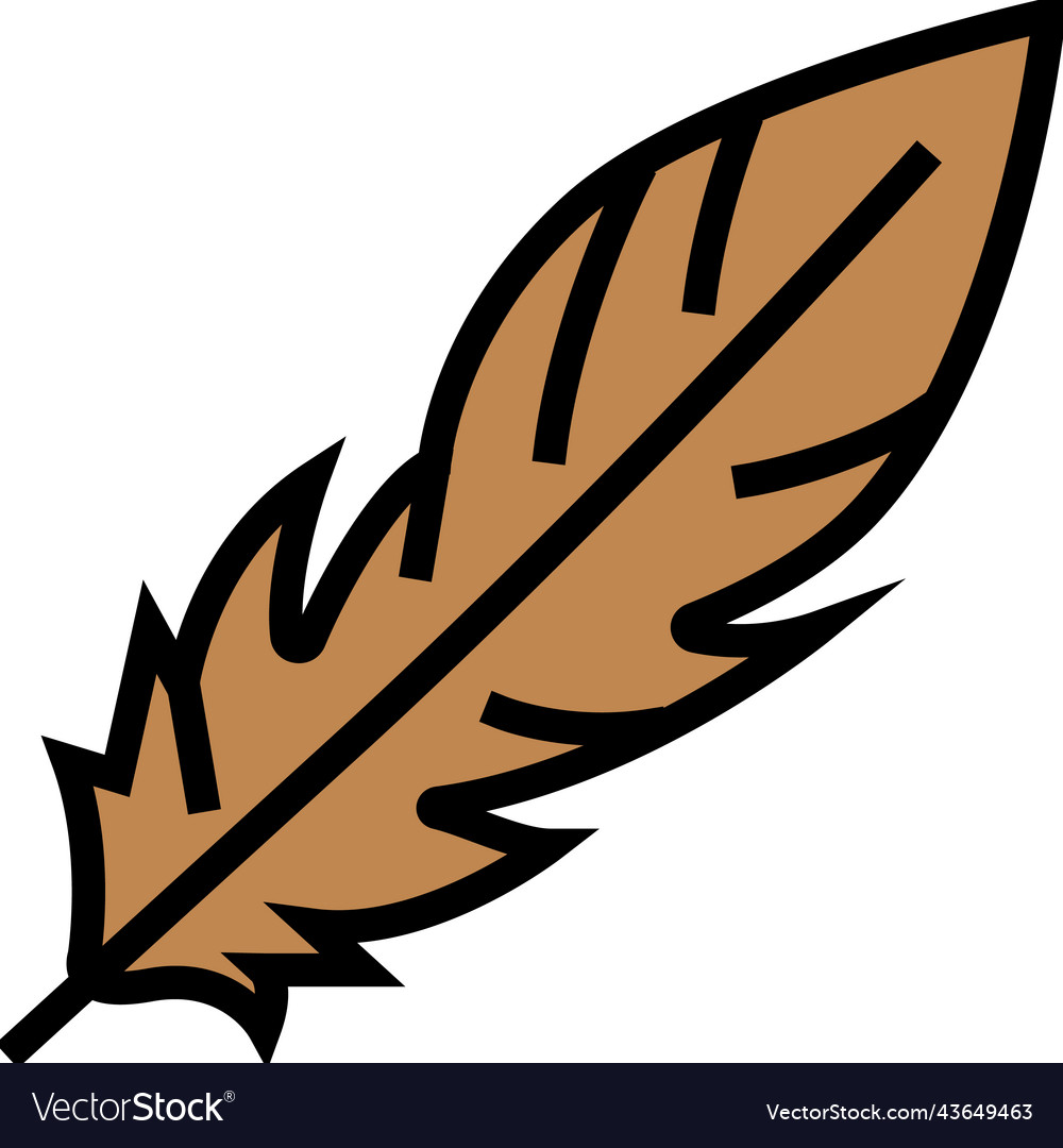 Goose feather soft fluffy color icon Vector Image Goose feather soft fluffy color icon