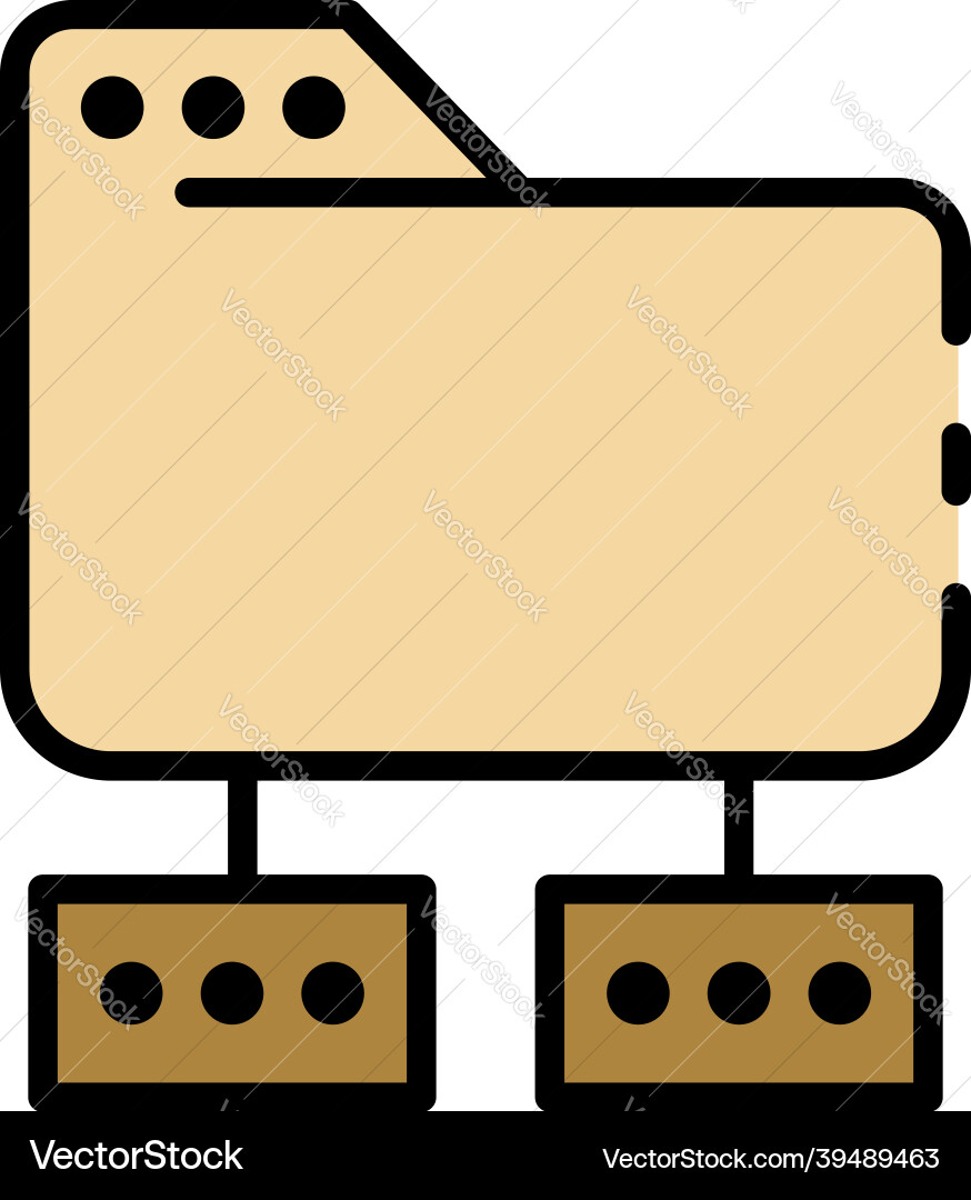 Hosting directory icon color outline Royalty Free Vector