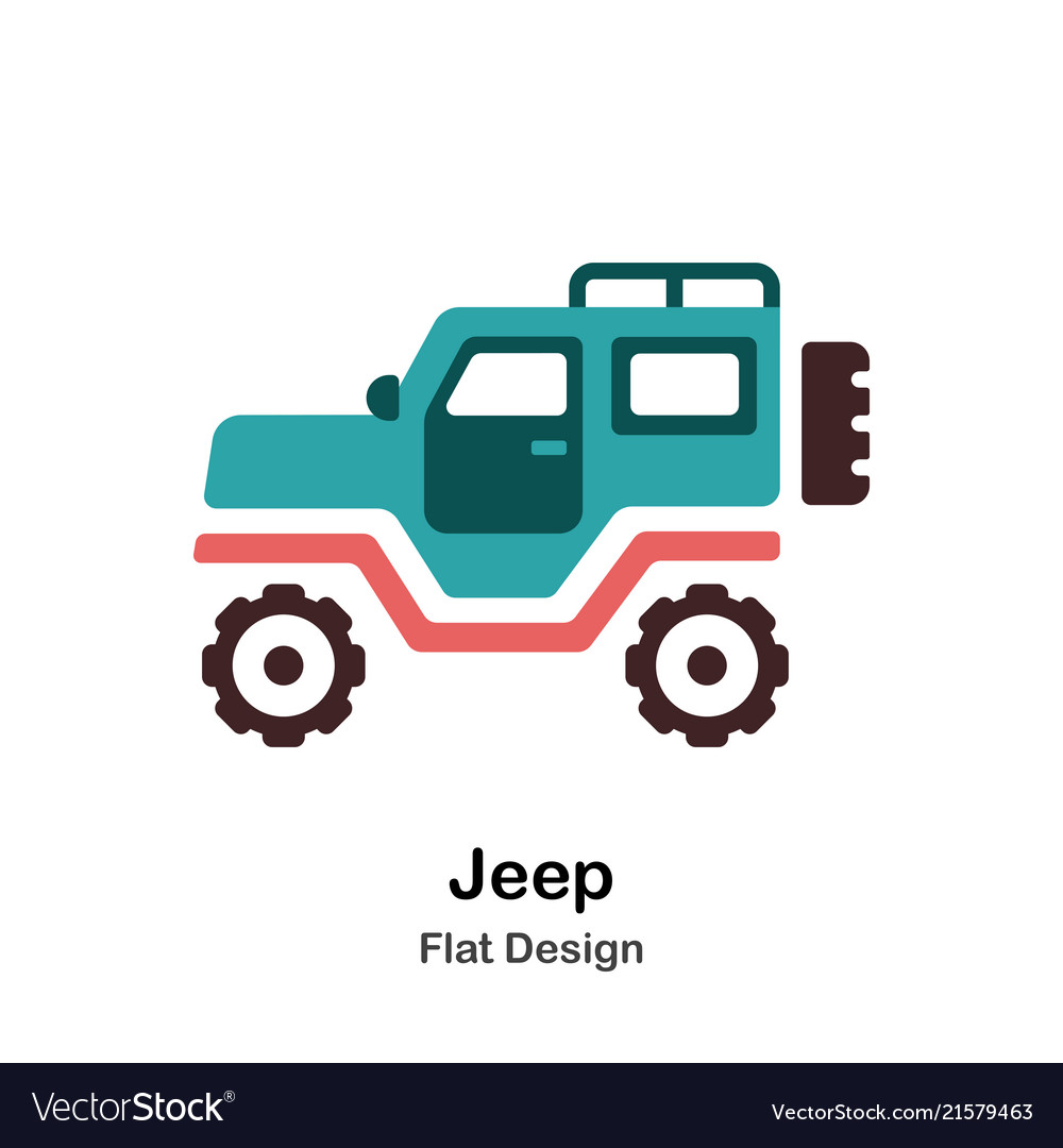 jeep flat icon royalty free vector image vectorstock