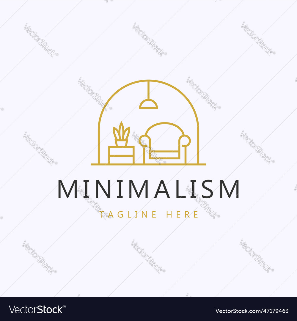 Logo minimalism design interior business Vector Image