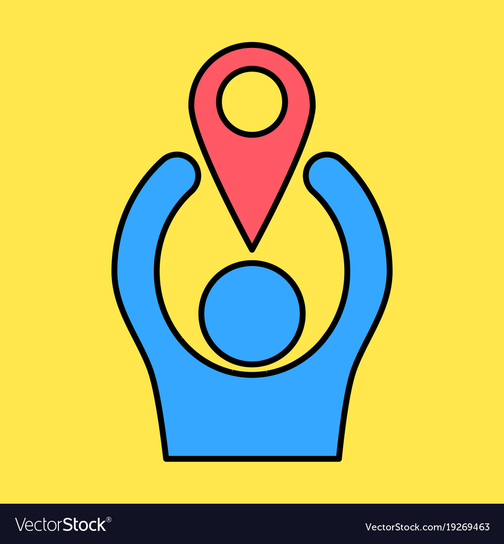 Navigation geolocation icon in flat design