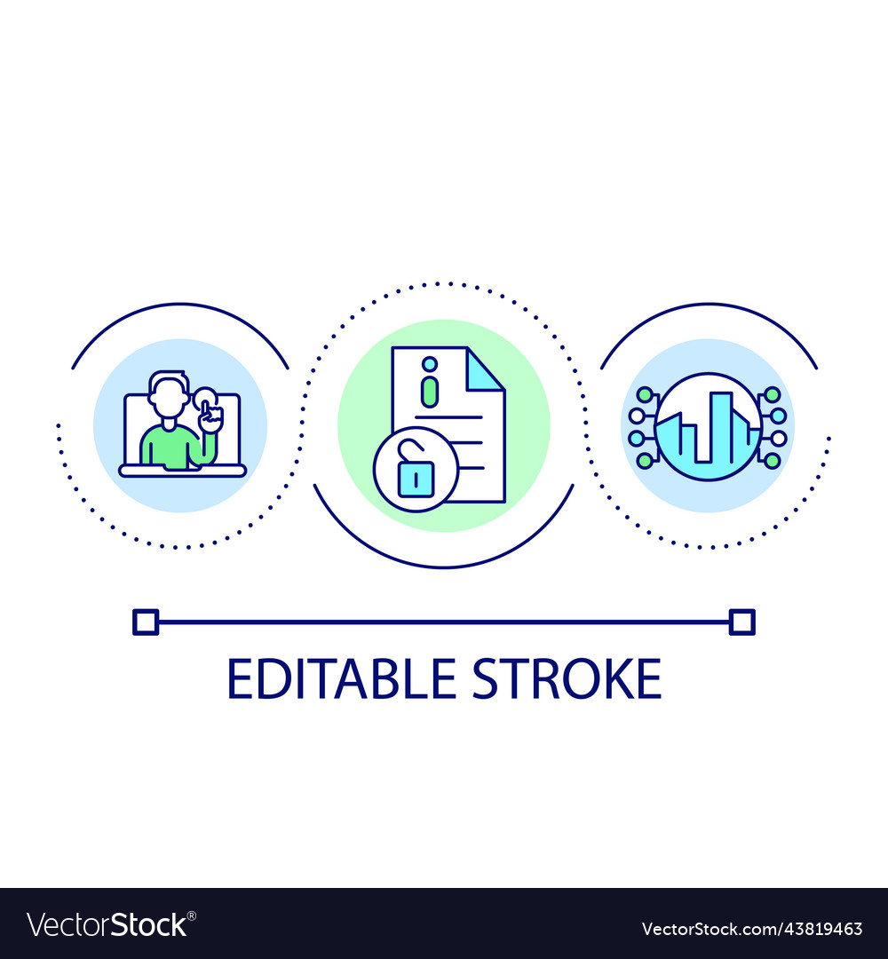 Open access to public information online loop vector image Open access to public information online loop