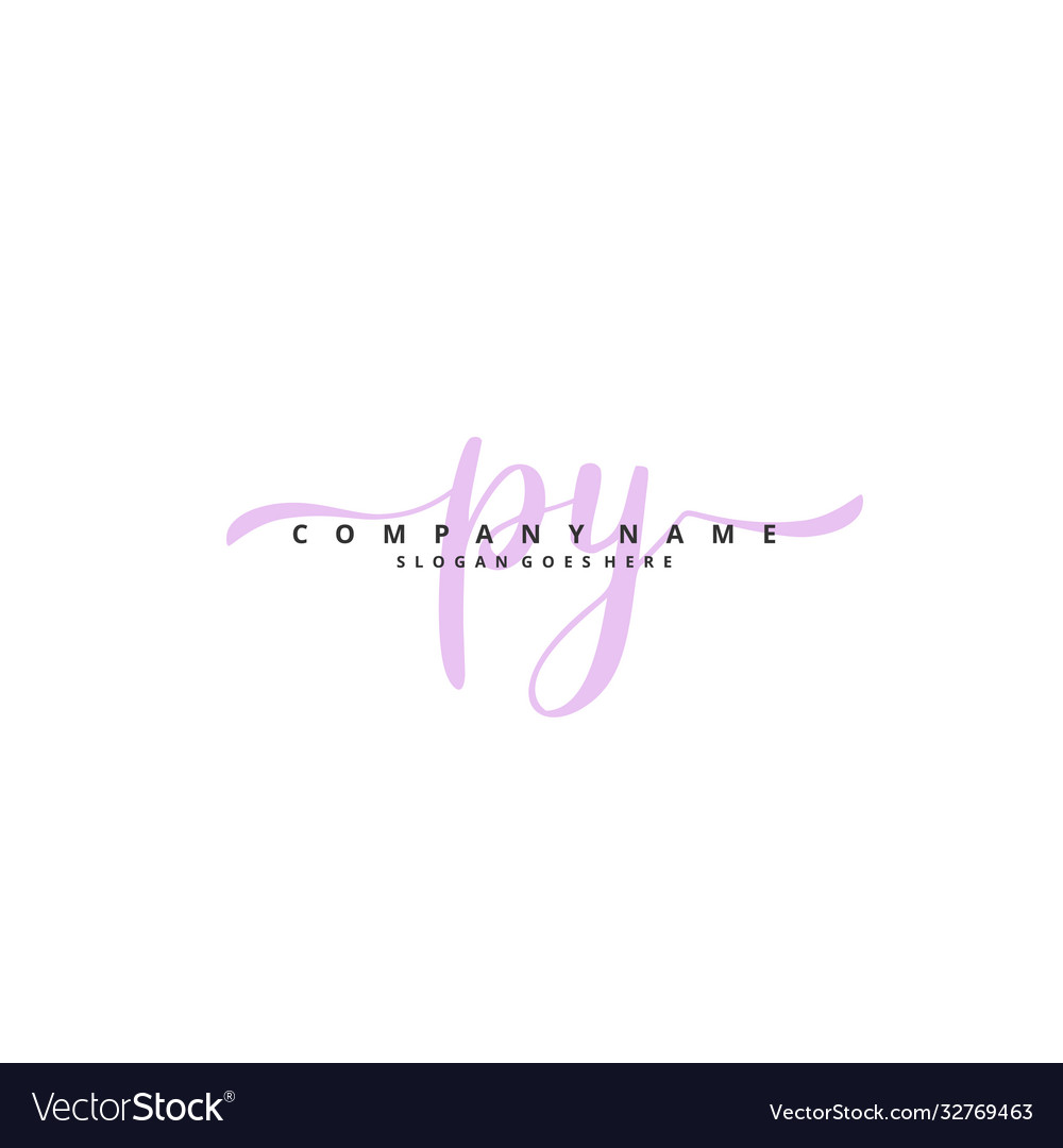 P y py initial handwriting and signature logo vector image P y py initial handwriting and signature logo