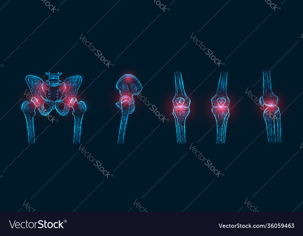 Polygonal pain or inflammation bones Royalty Free Vector