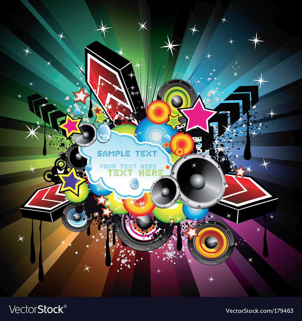 Rainbow disco music background Royalty Free Vector Image