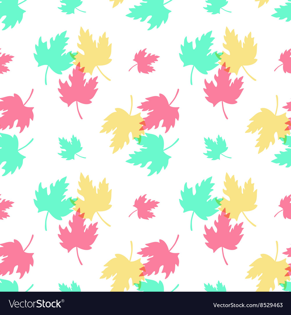 Seamless pattern with colorful leaves