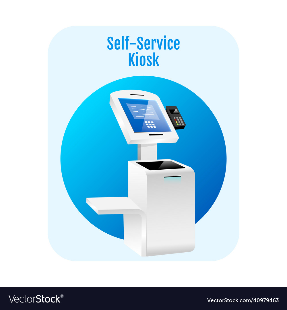 Self service kiosk flat concept icon payment