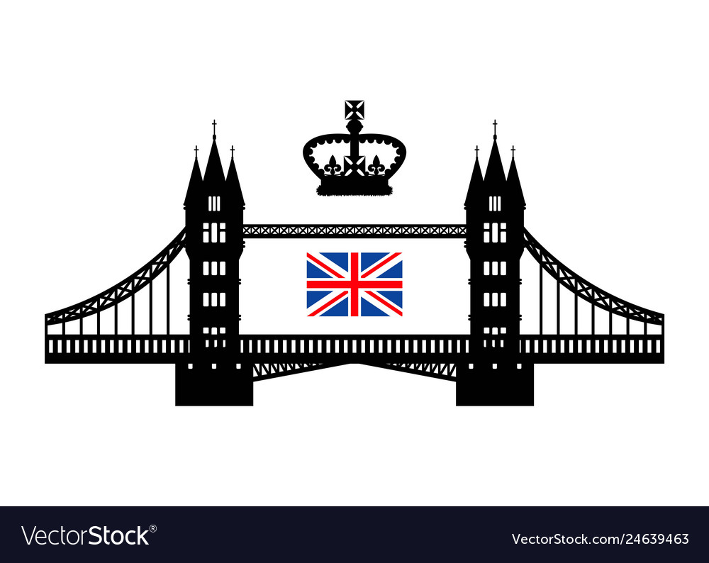 Symbolizing The Uk Tower Bridge Royal Crown Vector Image