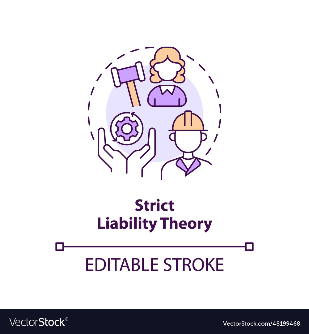 2d customizable strict liability theory line icon vector image 2d customizable strict liability theory line icon