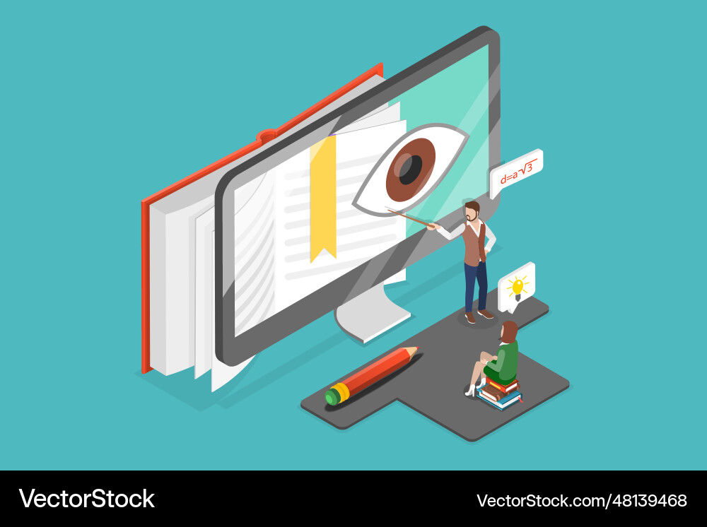 3d isometric flat conceptual Royalty Free Vector Image