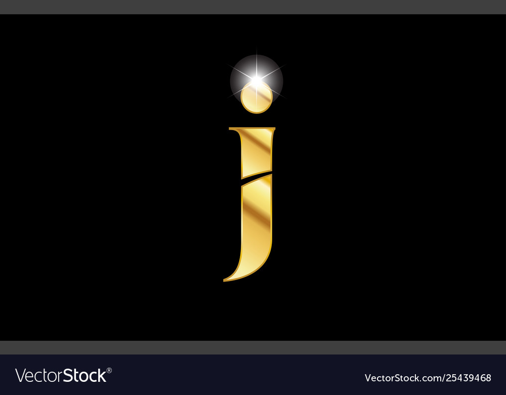 Alphabet letter j gold golden metal metallic logo