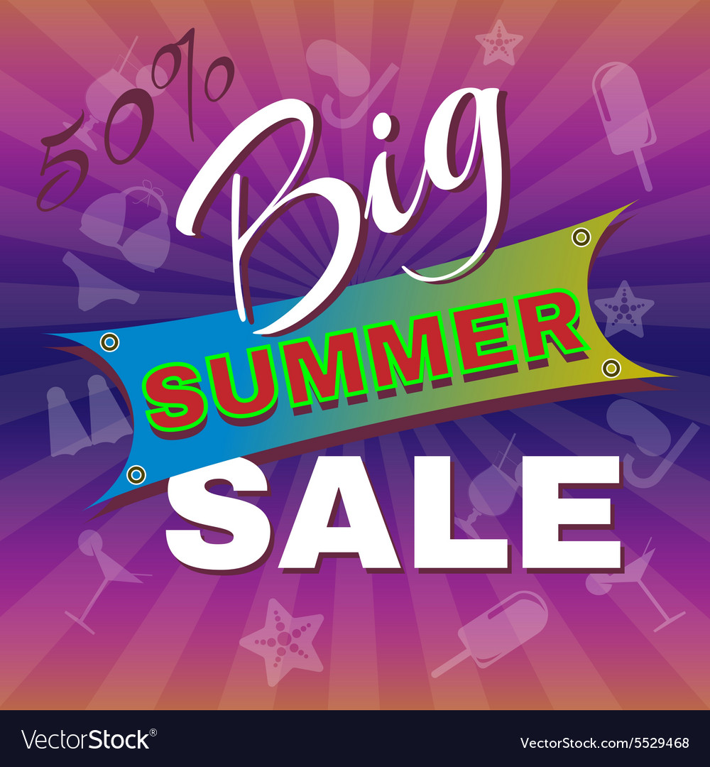 big summer sale promotion flyer royalty free vector image