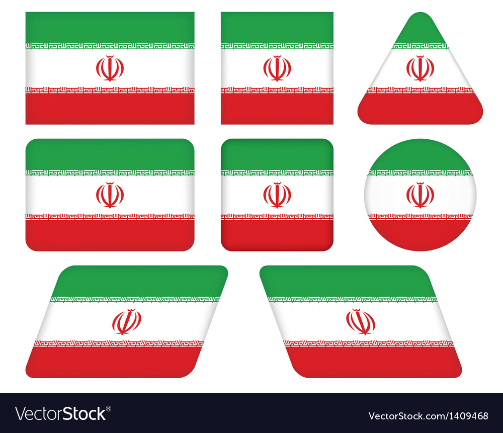 Knöpfe mit Flagge von Iran