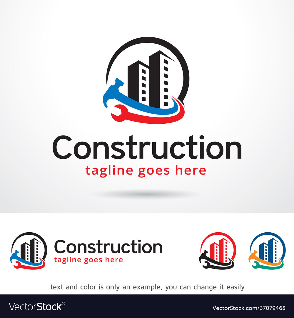 Construction logo template Royalty Free Vector Image