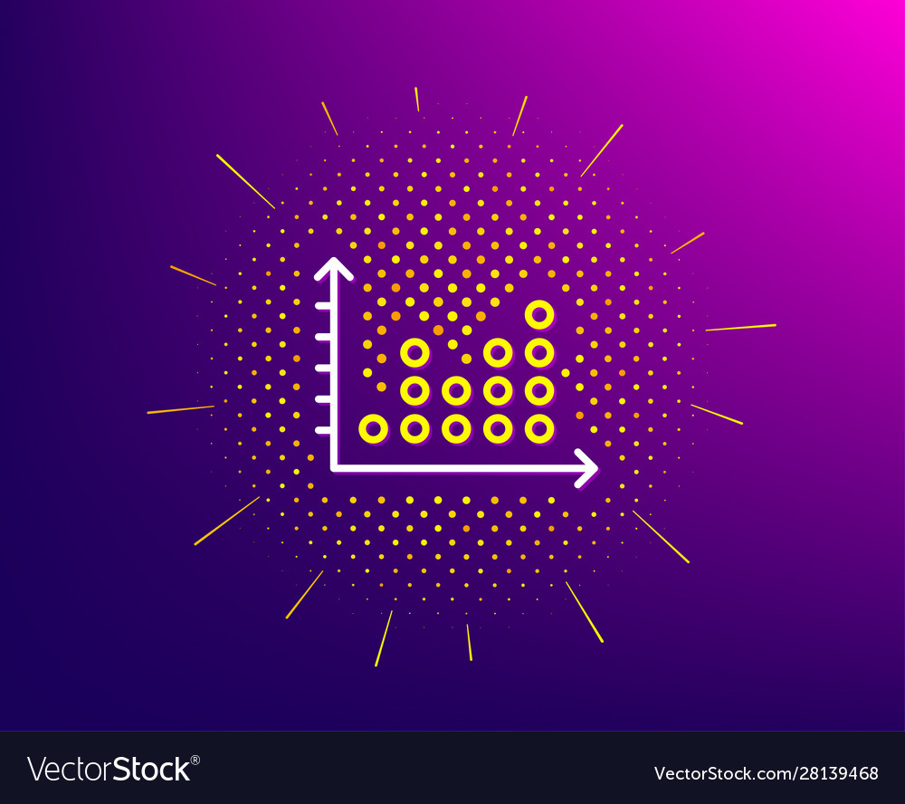 Dot plot graph line icon presentation chart sign