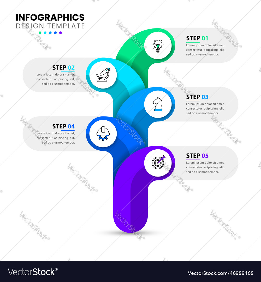 Infographic template abstract tree with 5 steps vector image Infographic template abstract tree with 5 steps