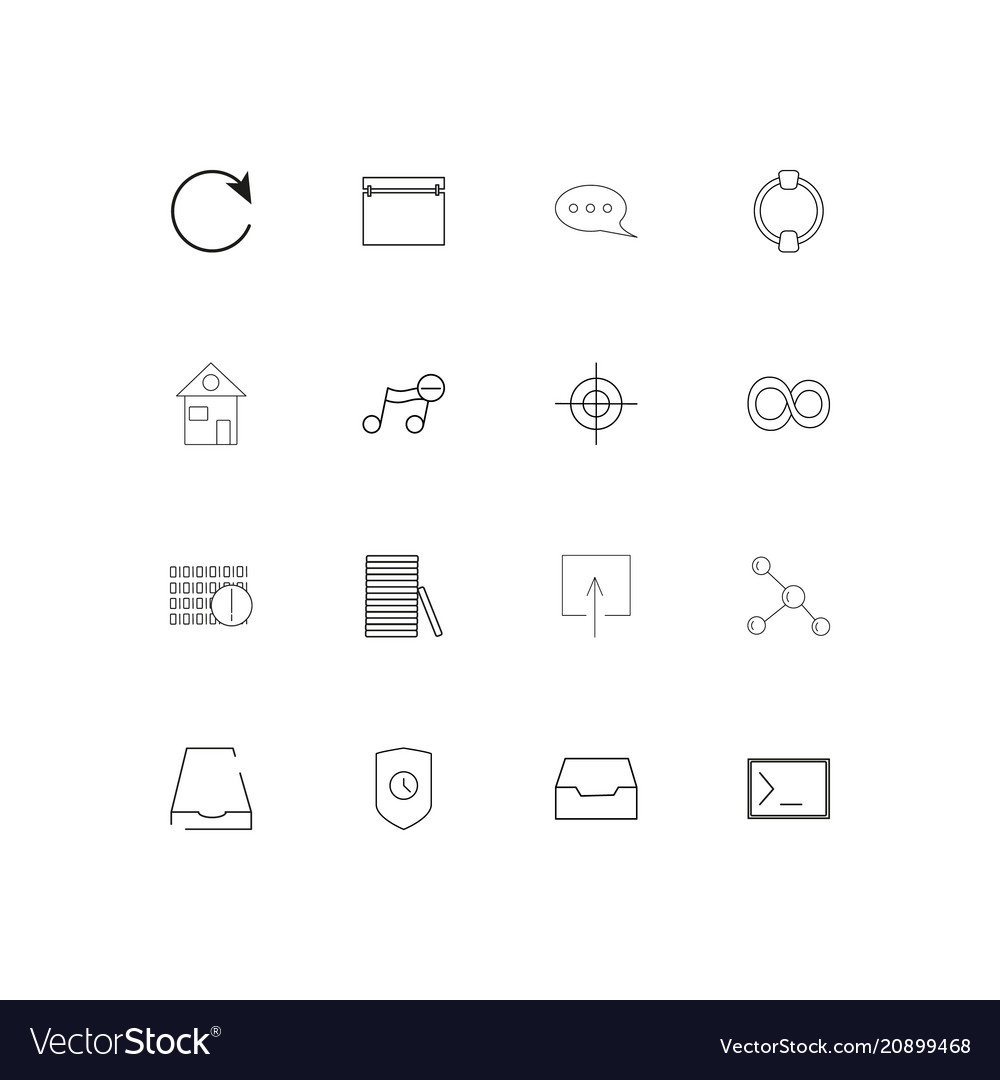 Interface linear thin icons set outlined simple
