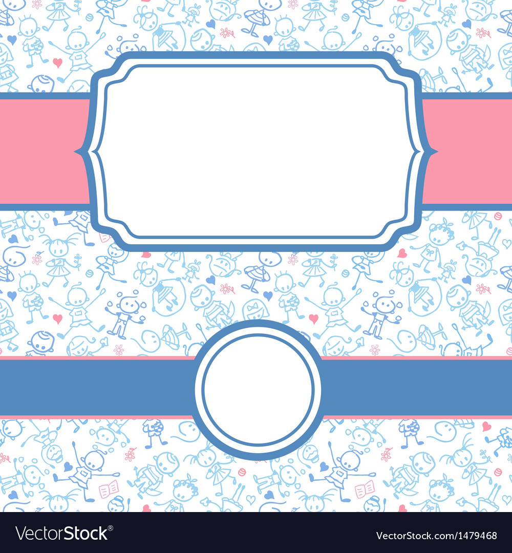 Playing children frame seamless pattern background