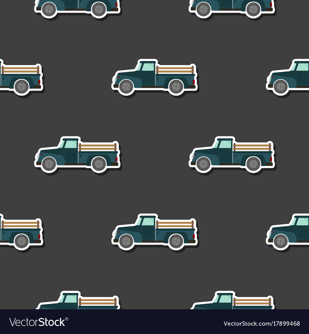 Seamless pattern with farm truck