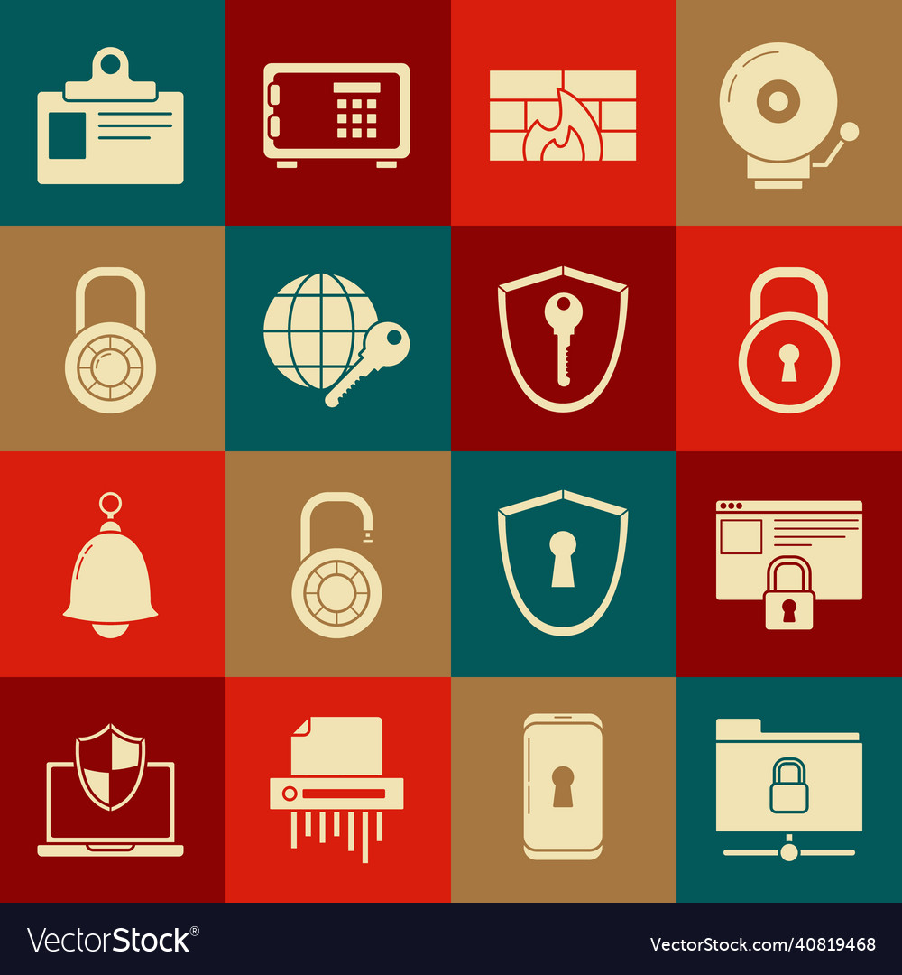 Set ftp folder and lock secure your site vector image Set ftp folder and lock secure your site