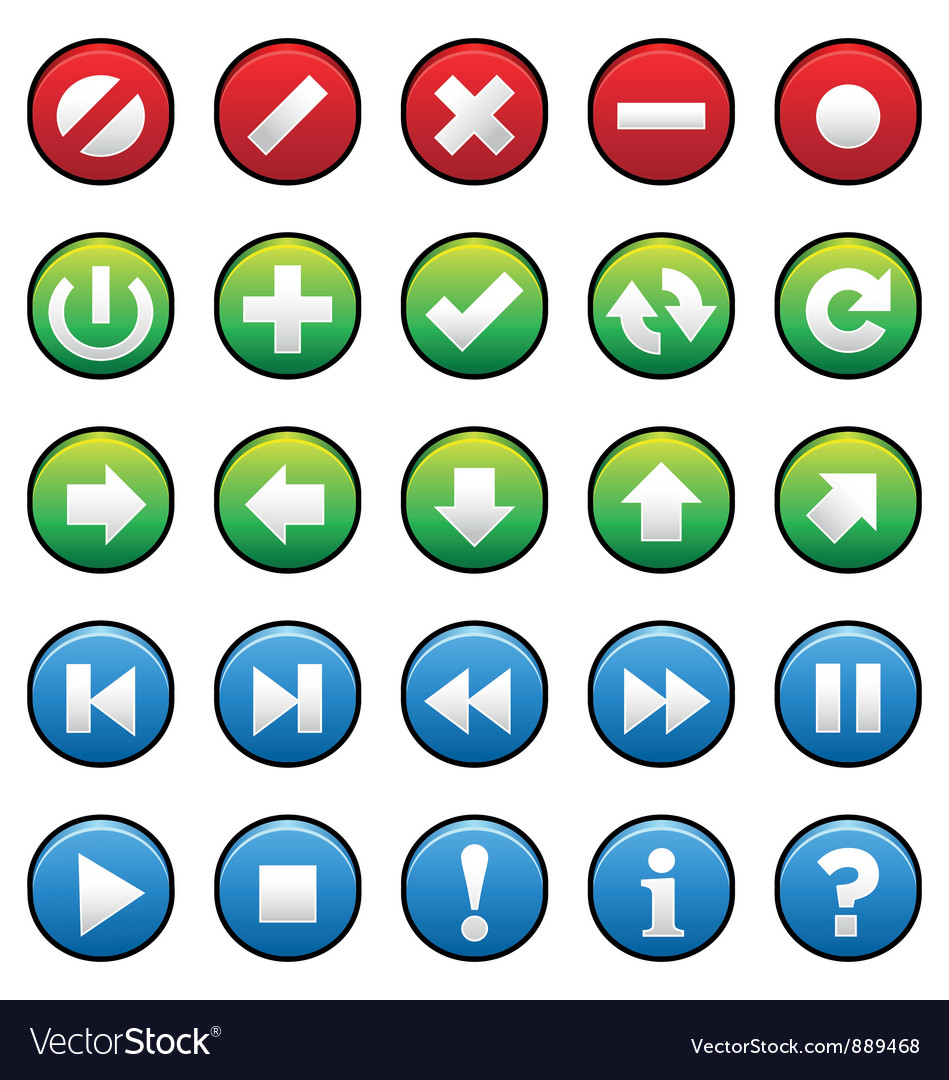 Set of Button Icons
