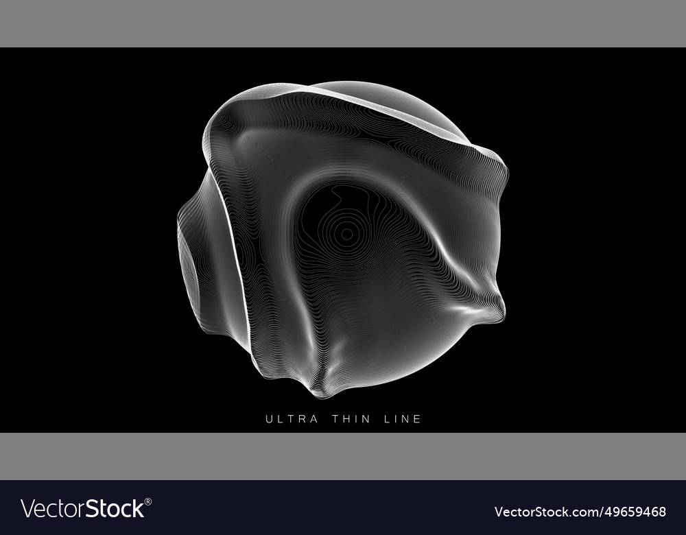 Ultra thin line fluid geometry dynamic vector image Ultra thin line fluid geometry dynamic