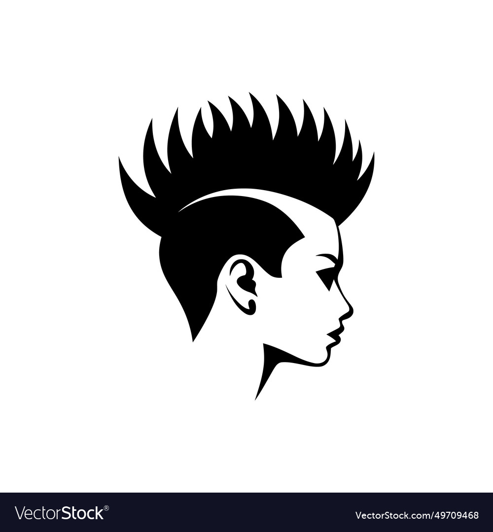 Women hair style mohawk icon Royalty Free Vector Image