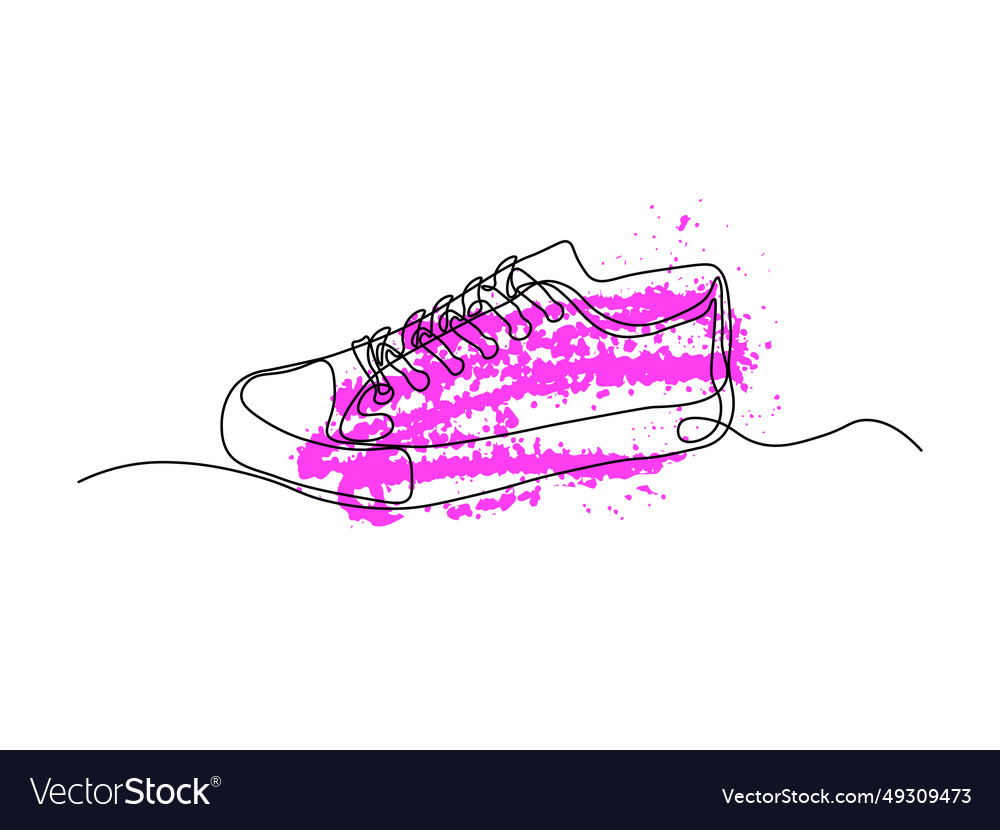 Abstract sneaker shoe with laces continuous one