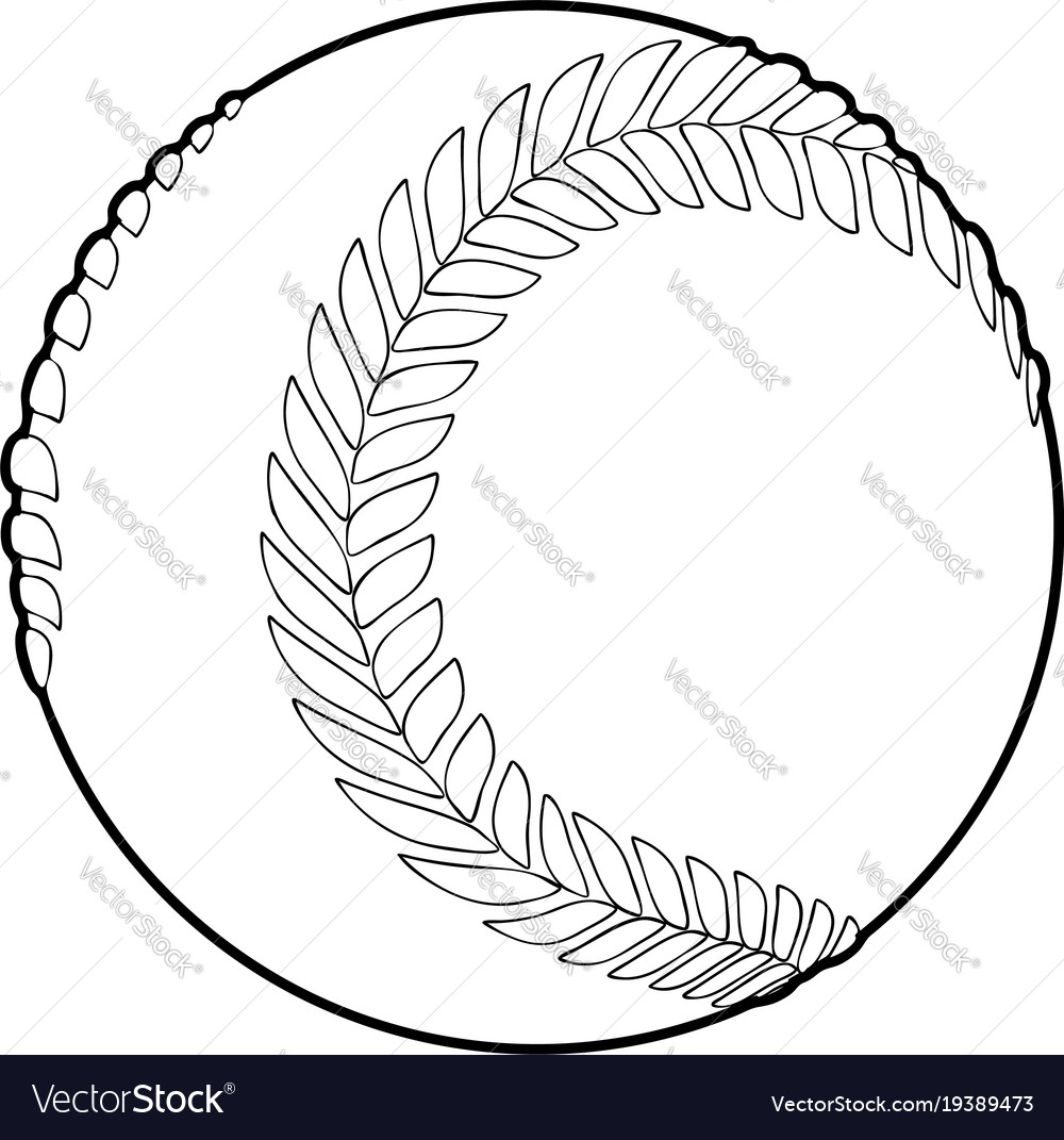 Baseball ball icon outline style