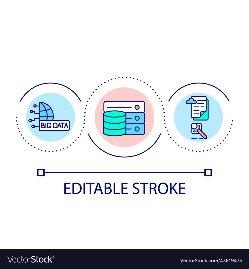 Big data analytics and storage loop concept icon vector image Big data analytics and storage loop concept icon