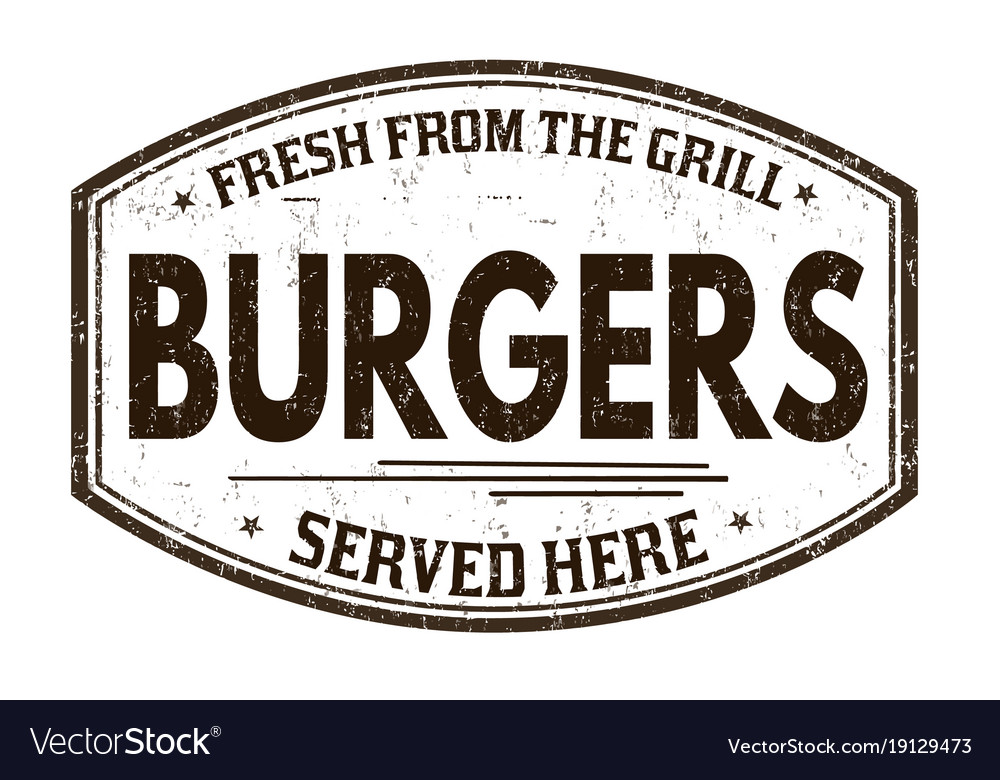 Burgers grunge rubber stamp