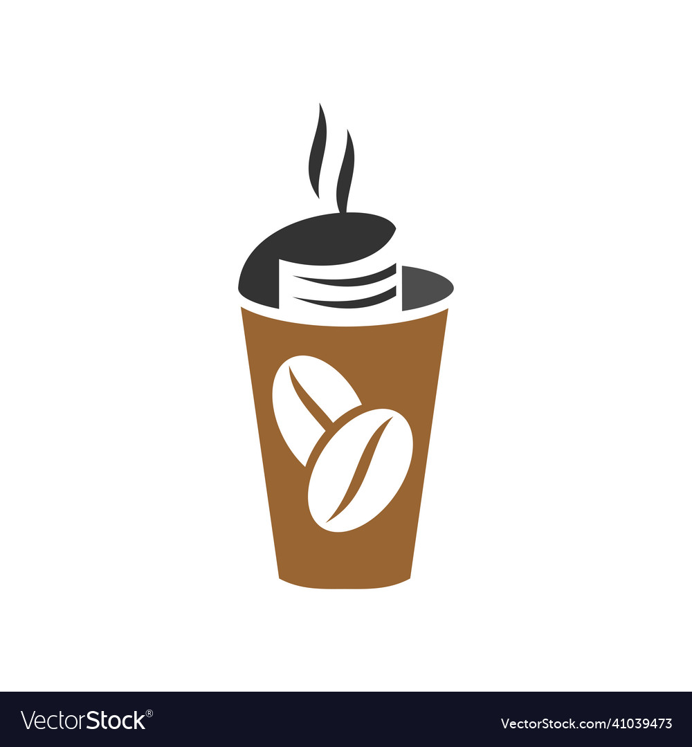 Coffee cup news icon brand identity