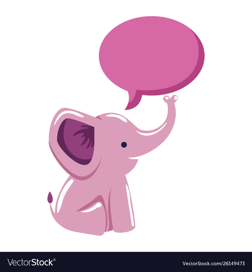 Cute little elephant with speech bubble