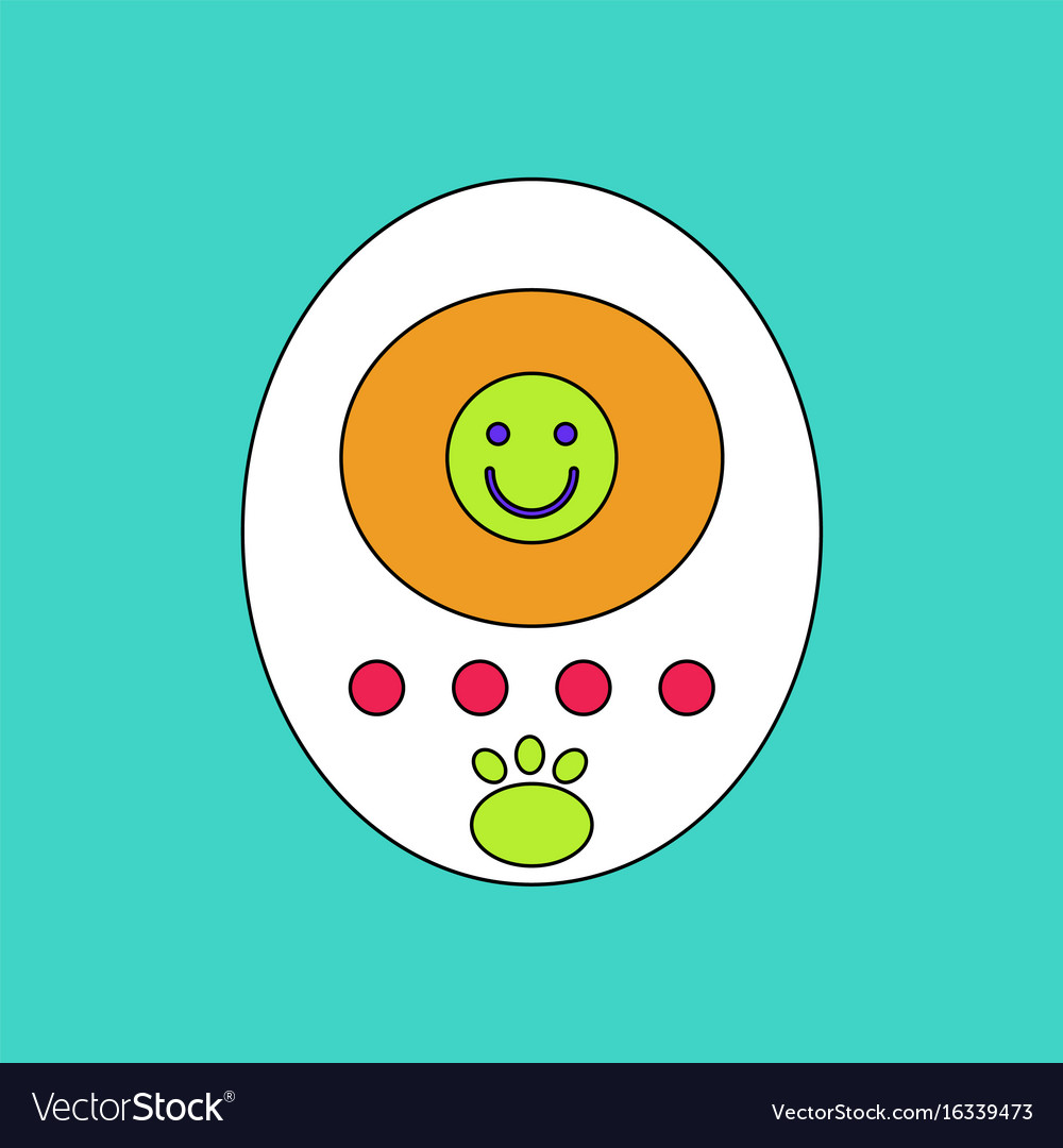 Flache Ikone Design Sammlung Tamagotchi Haustiere