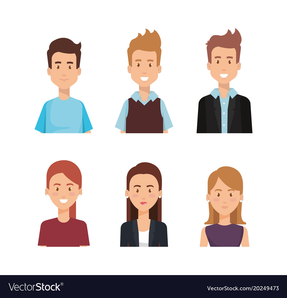 Group of young people poses and styles