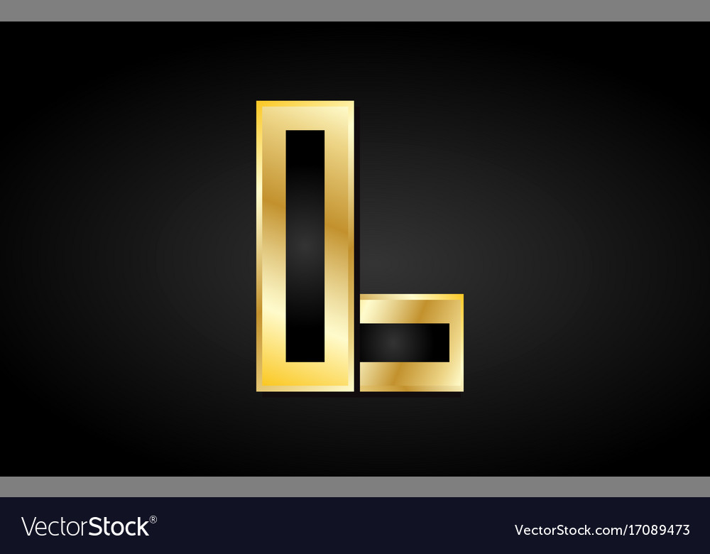 L gold golden letter logo icon design