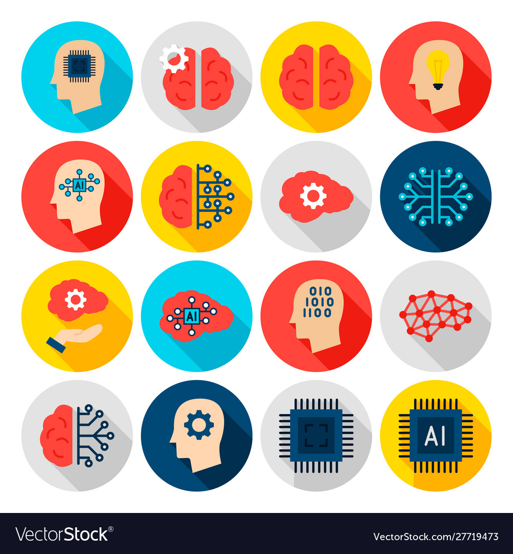 Machine Learning Icons - Circle Set