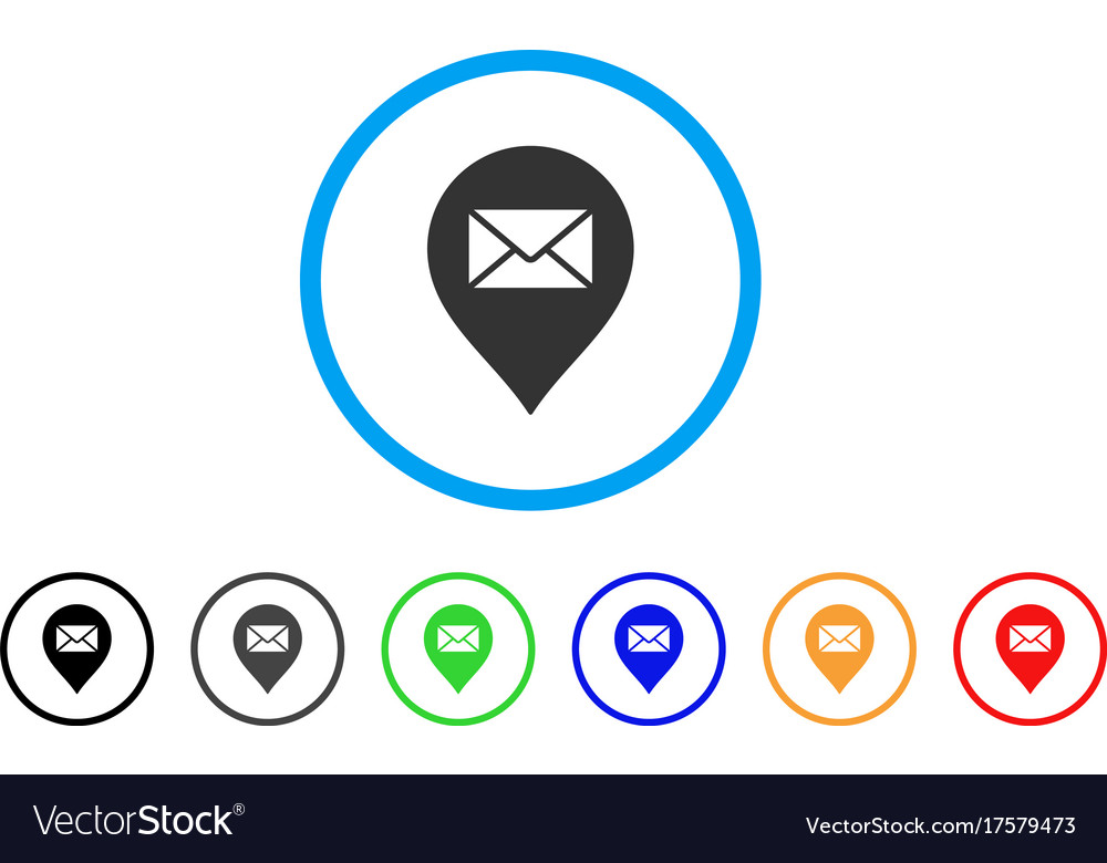 Mail letter marker rounded icon