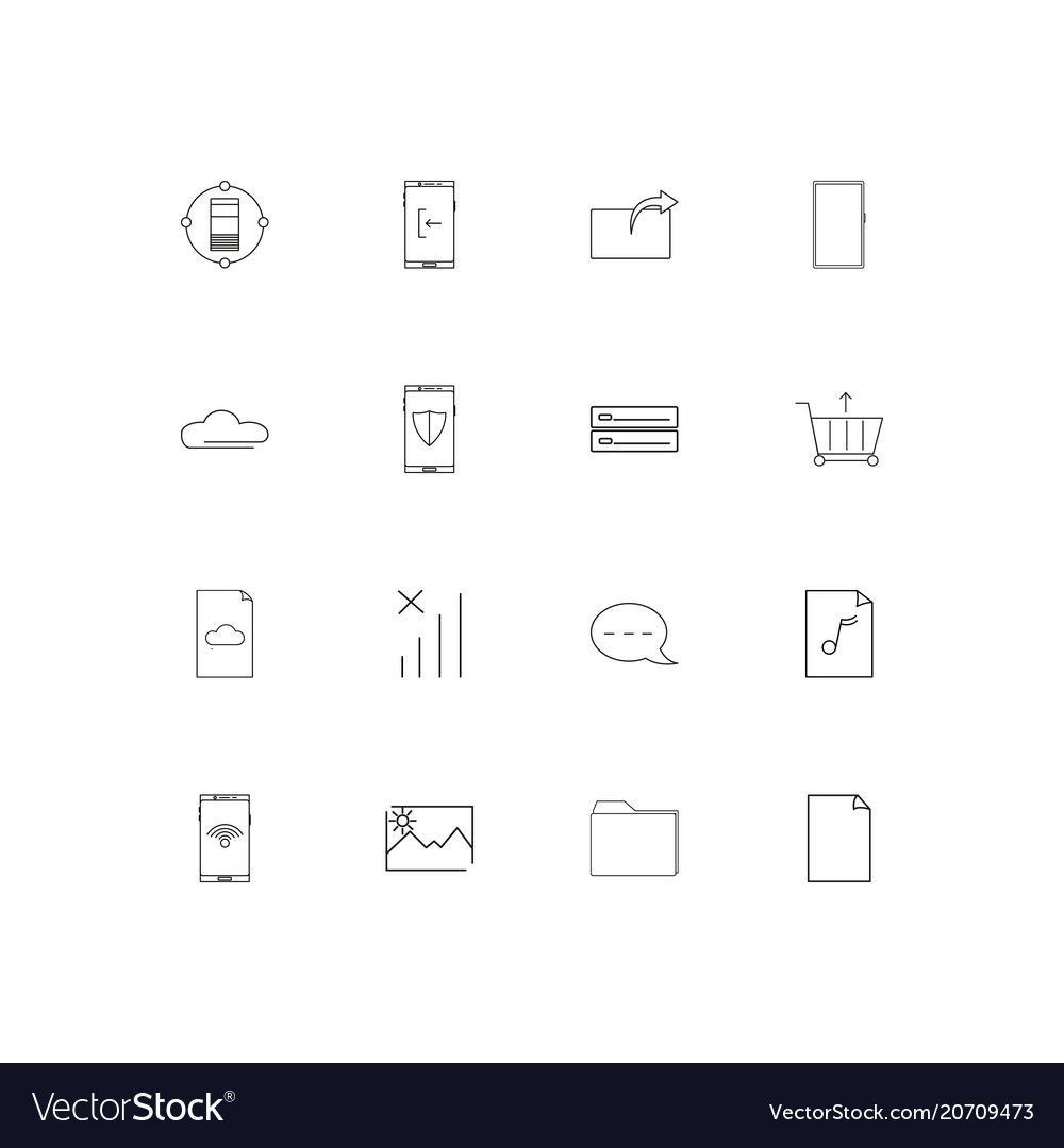 Network and database simple linear icons set