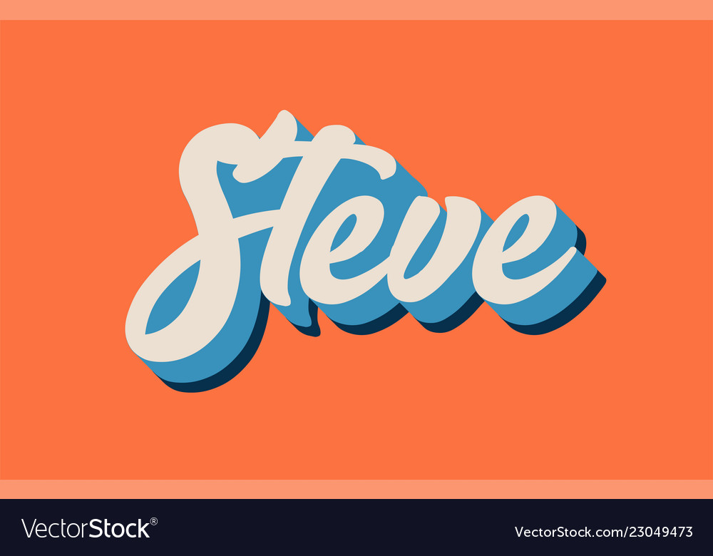 Orange blue white steve hand written word text