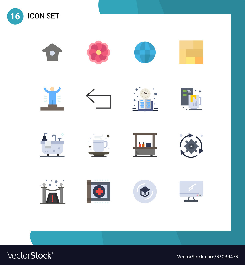 Pictograph set 16 simple flat colors success