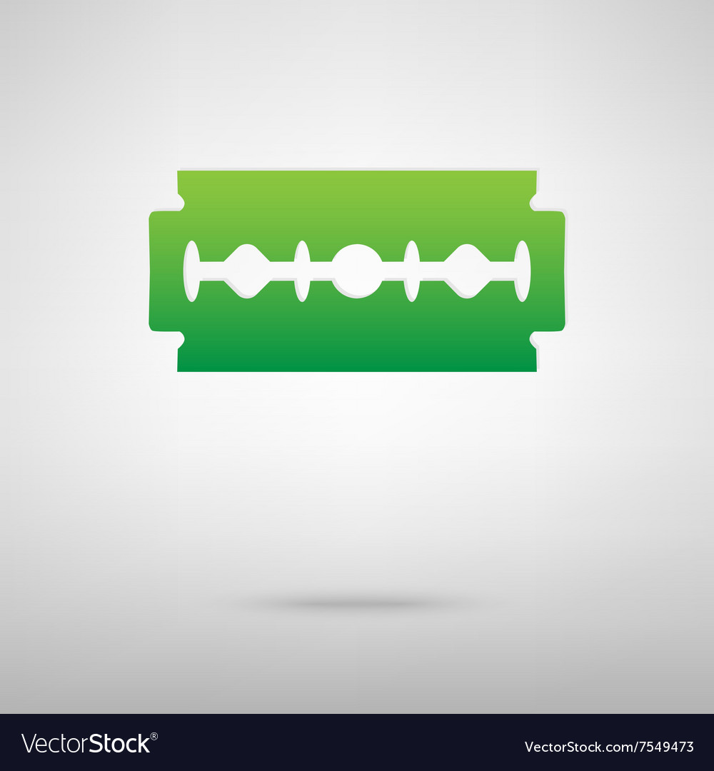 Razor blade green icon