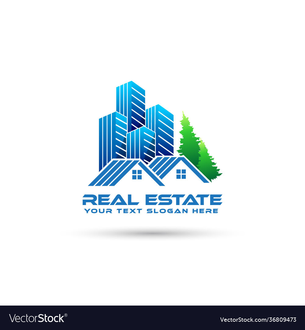 Real estate logo design - home Royalty Free Vector Image