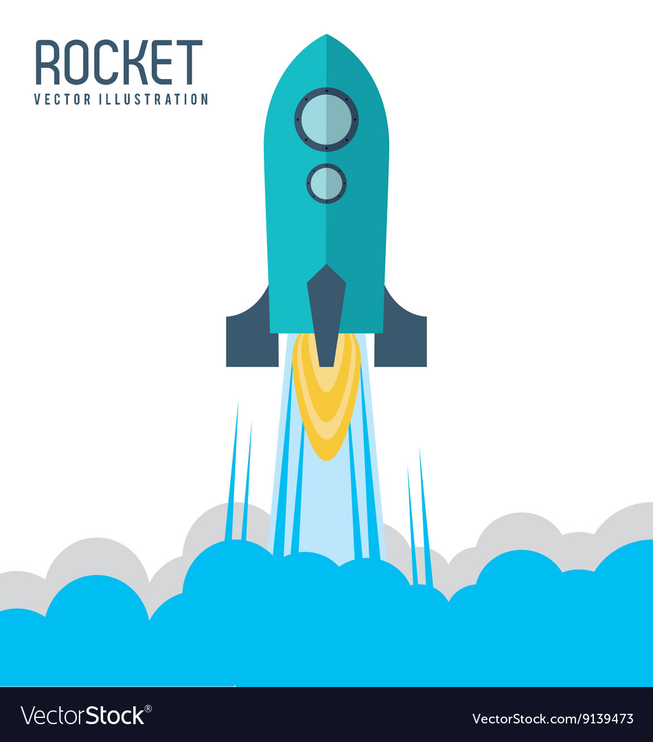 Rocket design spaceship icon flat