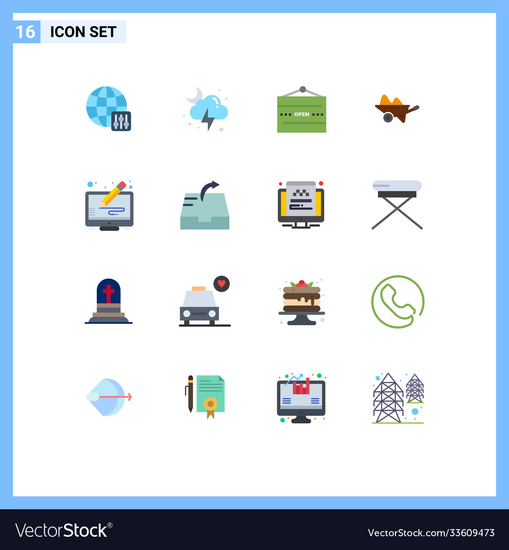 Set 16 modern ui icons symbols signs for tools