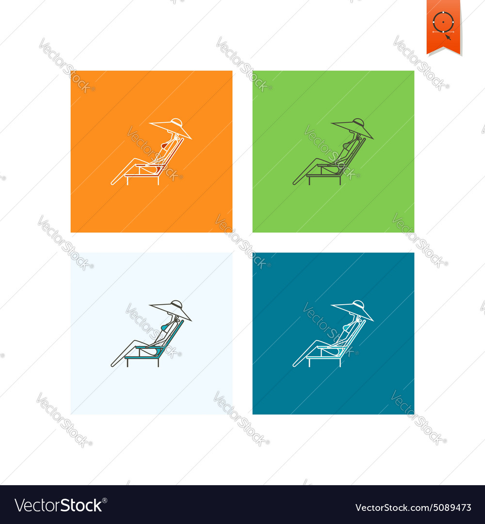 Summer and beach simple flat icons